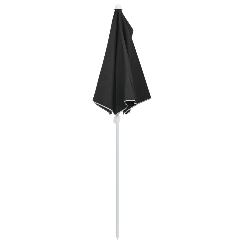 halv parasol med stang 180x90 cm sort
