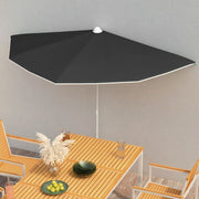 halv parasol med stang 180x90 cm sort