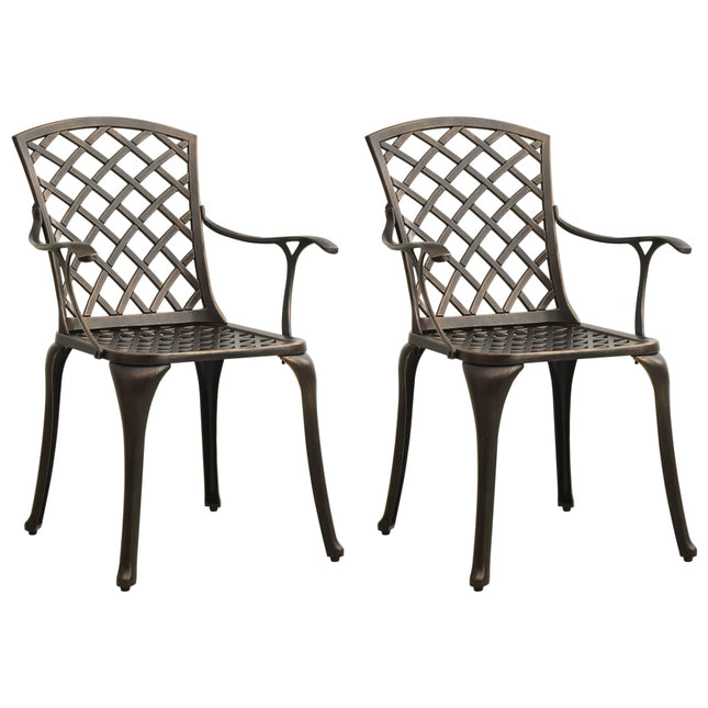 havestole 2 stk. støbt aluminium bronzefarvet