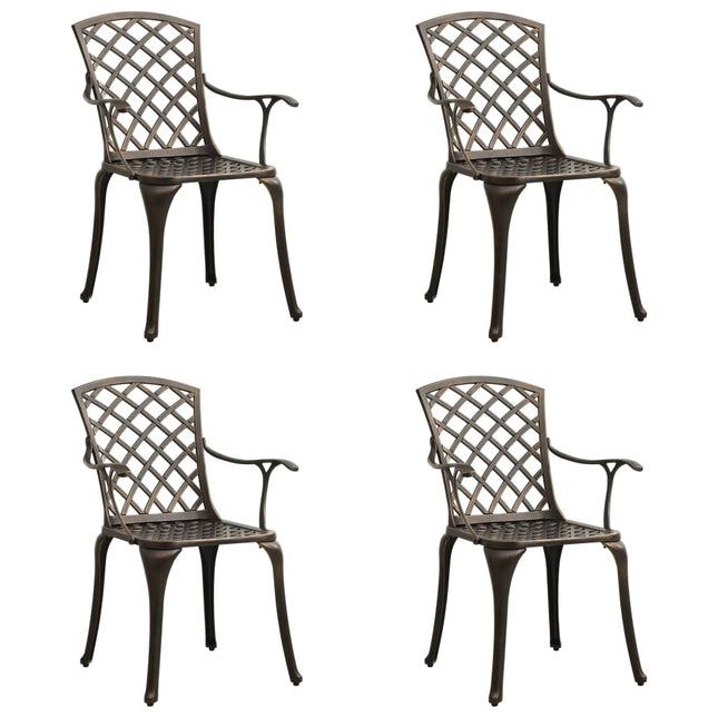 havestole 4 stk. støbt aluminium bronzefarvet