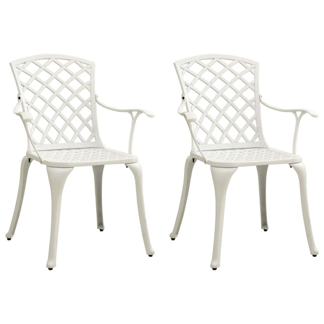 havestole 2 stk. støbt aluminium hvid
