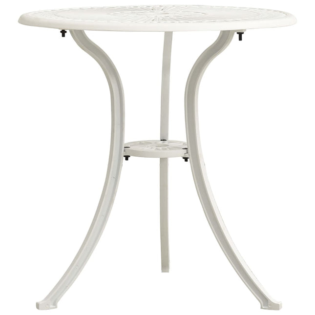 havebord 62x62x65 cm støbt aluminium hvid