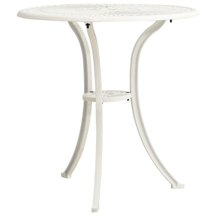 havebord 62x62x65 cm støbt aluminium hvid