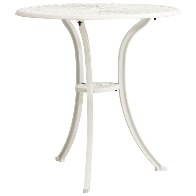 havebord 62x62x65 cm støbt aluminium hvid