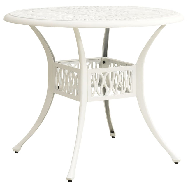 havebord 90x90x74 cm støbt aluminium hvid