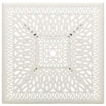 havebord 90x90x73 cm støbt aluminium hvid