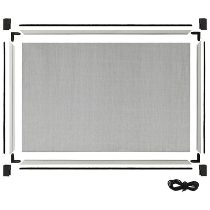 udvideligt insektnet til vinduer (75-143)x50 cm hvid