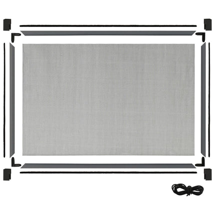 udvideligt insektnet til vinduer (75-143)x50 cm antracitgrå