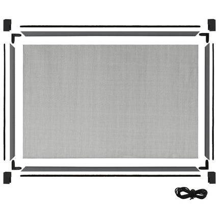 udvideligt insektnet til vinduer (100-193)x75 cm antracitgrå