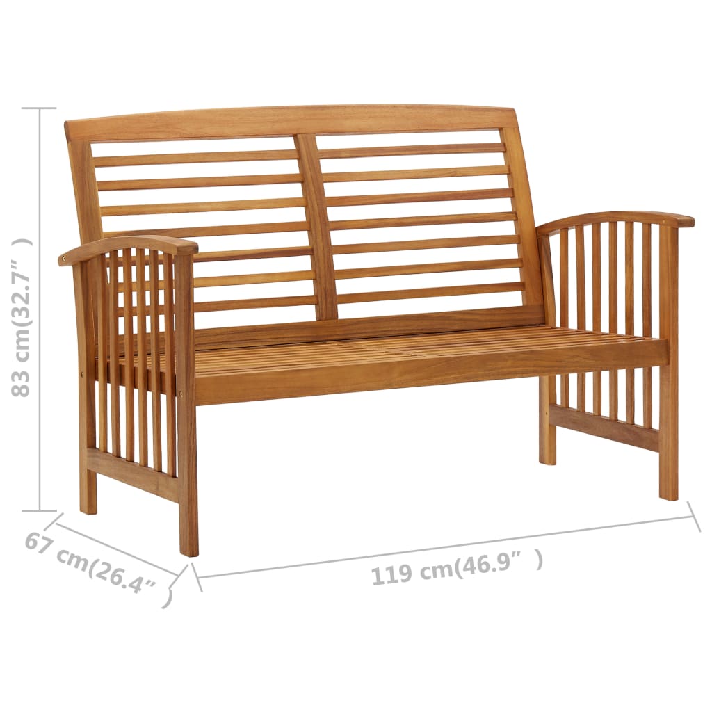 loungesæt til haven 4 dele massivt akacietræ