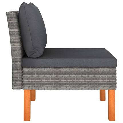 midterdel til sofa polyrattan og massivt eukalyptustræ
