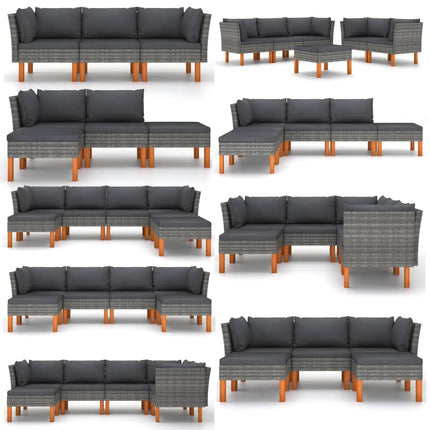 havesofa polyrattan og massivt eukalyptustræ
