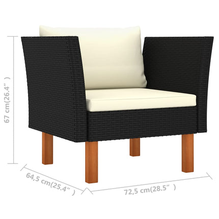 havesofa polyrattan og massivt eukalyptustræ