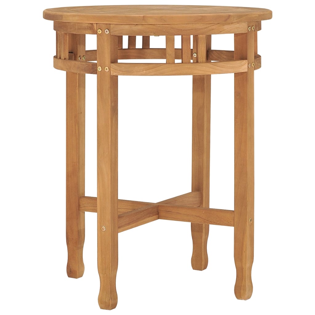 Bistrobord Ø60 x 75,5 cm i massivt teaktræ - rundt spisebord