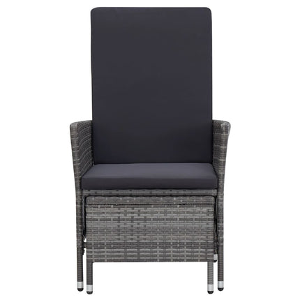 loungesæt til haven 3 dele med hynder polyrattan grå