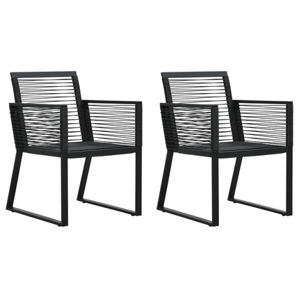 udendørs spisebordssæt 3 dele PVC-rattan sort