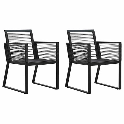 udendørs spisebordssæt 3 dele PVC-rattan sort
