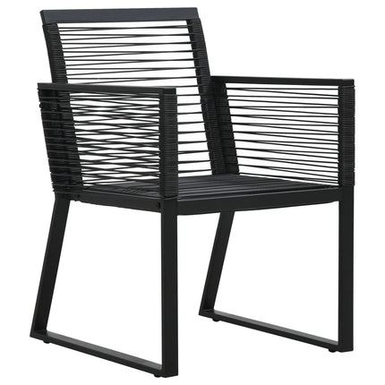udendørs spisebordssæt 9 dele PVC rattan sort