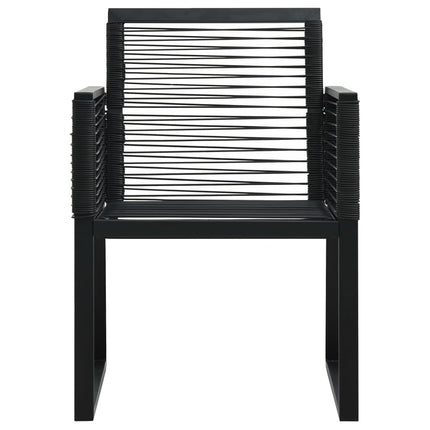 udendørs spisebordssæt 9 dele PVC rattan sort