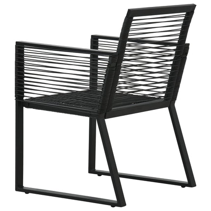udendørs spisebordssæt 9 dele PVC rattan sort