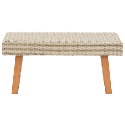 loungesæt til haven 2 dele med hynder polyrattan beige