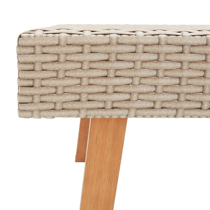 loungesæt til haven 2 dele med hynder polyrattan beige