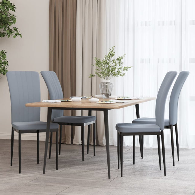 spisebordsstole 4 stk. velour lysegrå