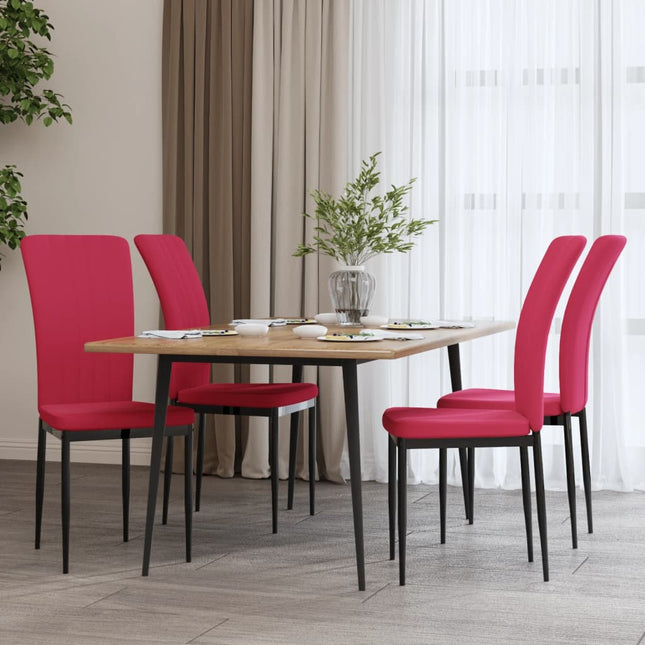 spisebordsstole 4 stk. velour vinrød