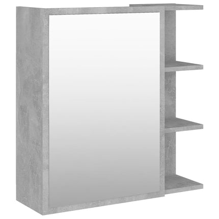 badeværelsesskab spejl 62,5x20,5x64 cm konstrueret træ betongrå