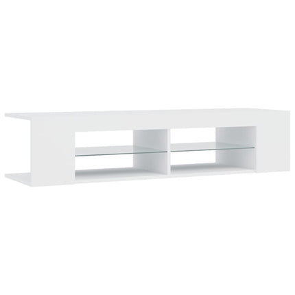 tv-skab med LED-lys 135x39x30 cm hvid