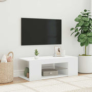 tv-skab med LED-lys 90x39x30 cm hvid
