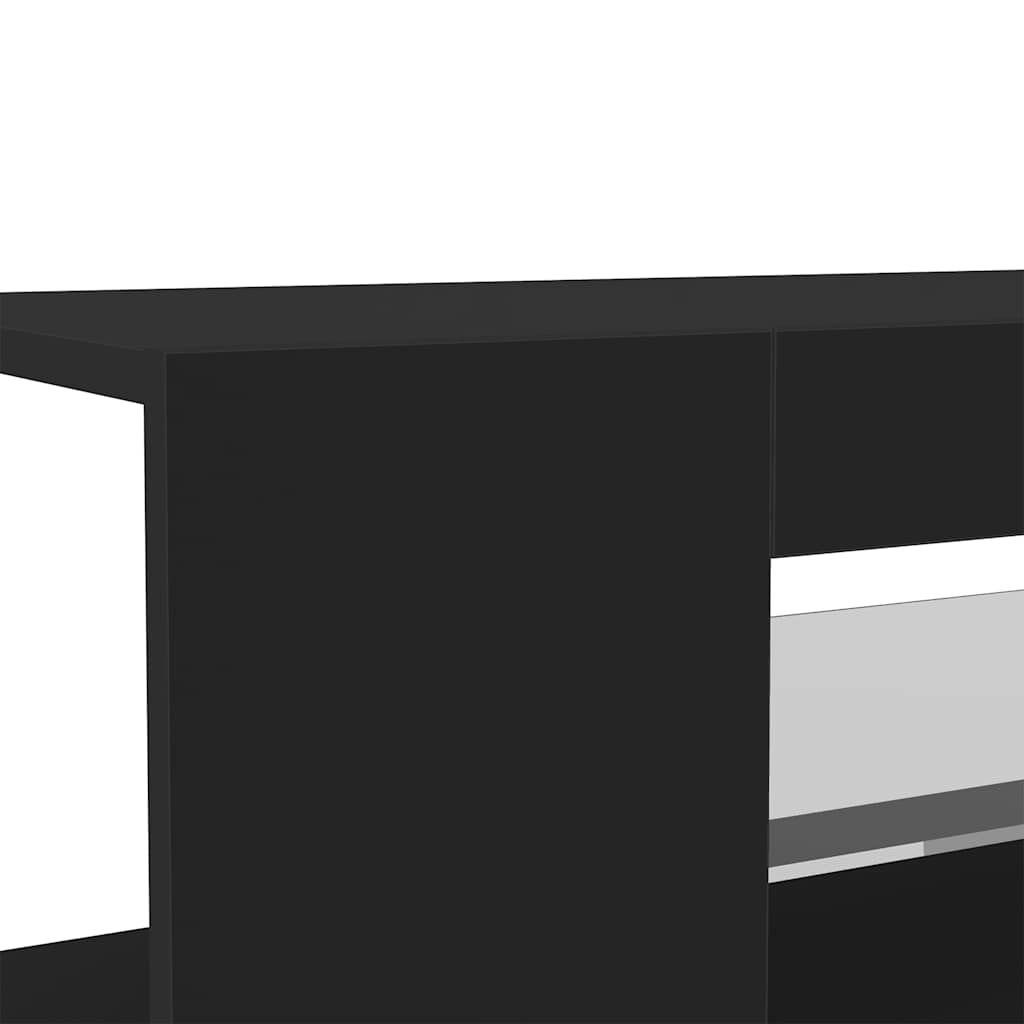 tv-bord med LED-lys 90x39x30 cm sort