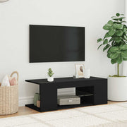 tv-bord med LED-lys 90x39x30 cm sort
