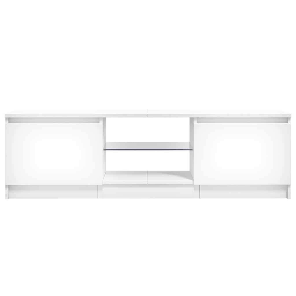 tv-skab med LED-lys 120x30x36 cm hvid