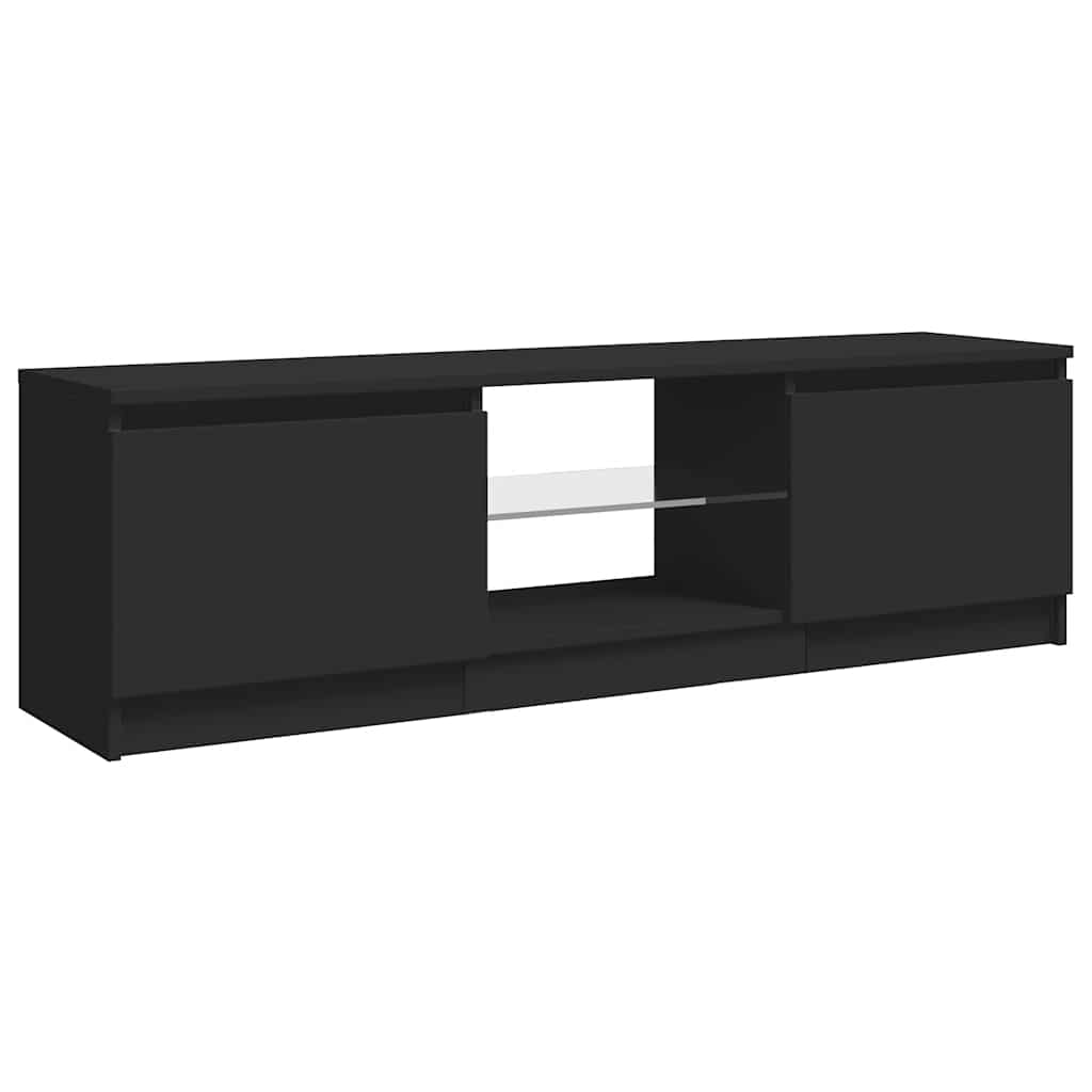 tv-skab med LED-lys 120x30x36 cm sort