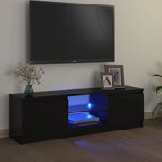 tv-skab med LED-lys 120x30x36 cm sort