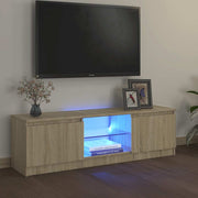 tv-bord med LED-lys 120x30x36 cm sonoma-eg