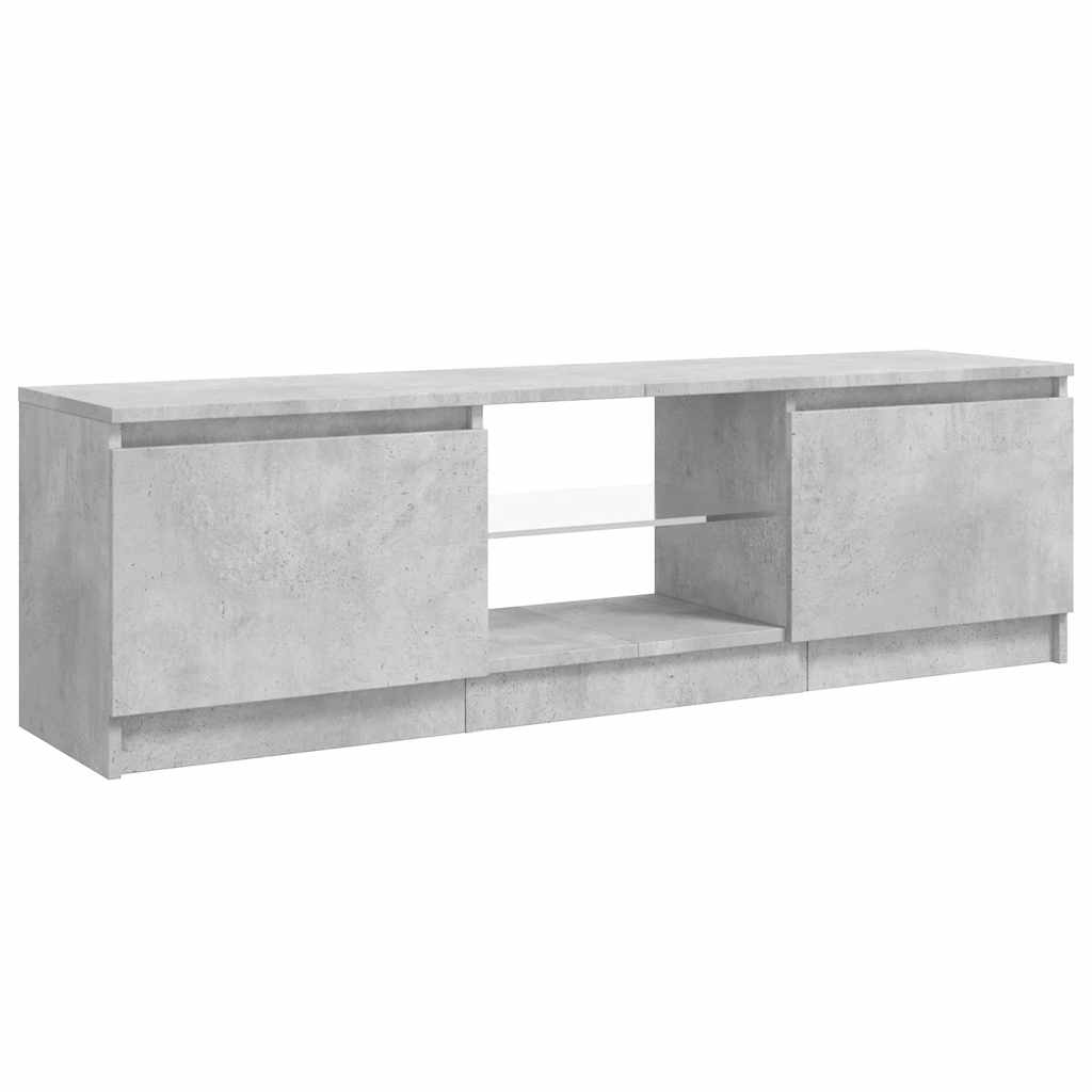 tv-skab med LED-lys 120x30x36 cm betongrå
