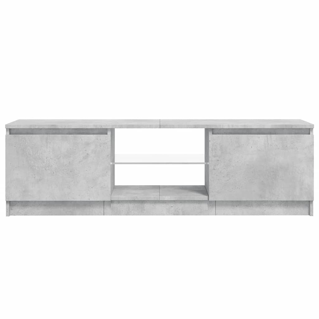 tv-skab med LED-lys 120x30x36 cm betongrå