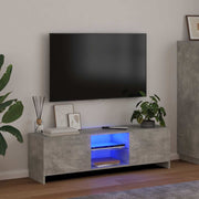 tv-skab med LED-lys 120x30x36 cm betongrå