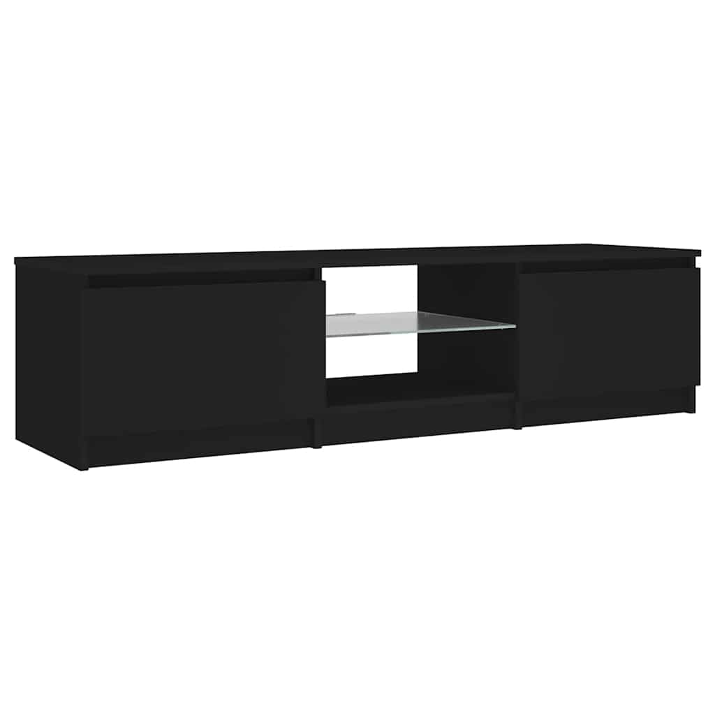 tv-bord med LED-lys 140x40x36 cm sort