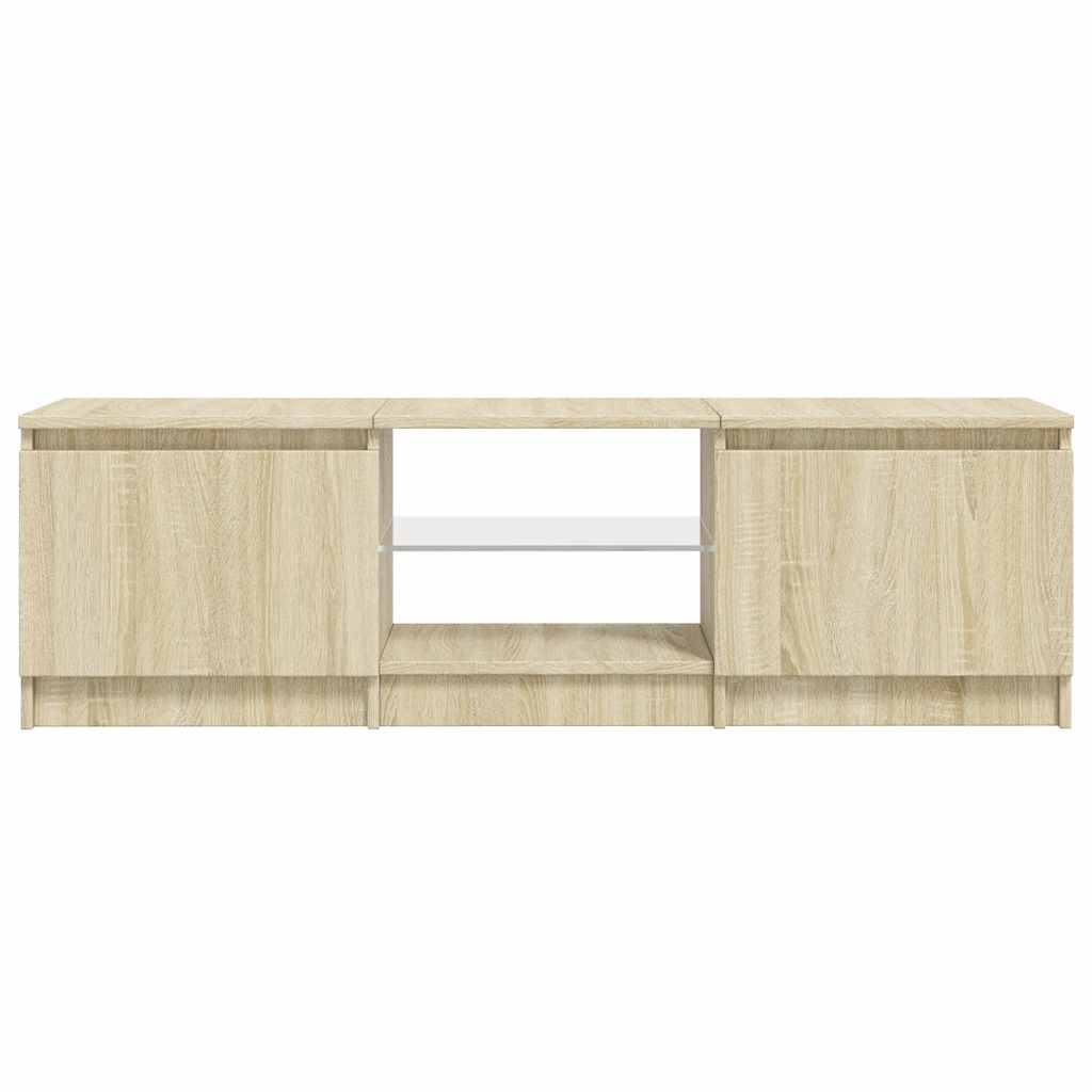 tv-bord med LED-lys 140x40x36 cm sonoma-eg