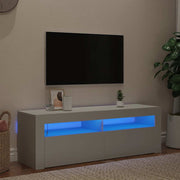 tv-skab med LED-lys 120x35x40 cm hvid