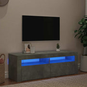 tv-bord med LED-lys 120x35x40 cm betongrå