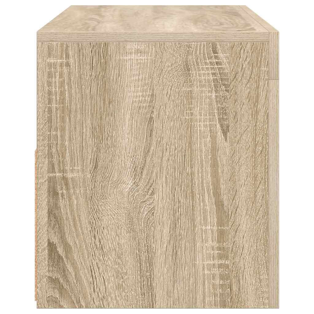 tv-bord med LED-lys 90x35x40 cm sonoma-eg