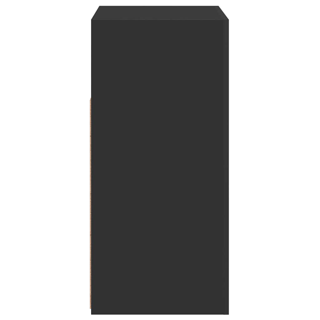 skænk med LED-lys 80x35x75 cm sort