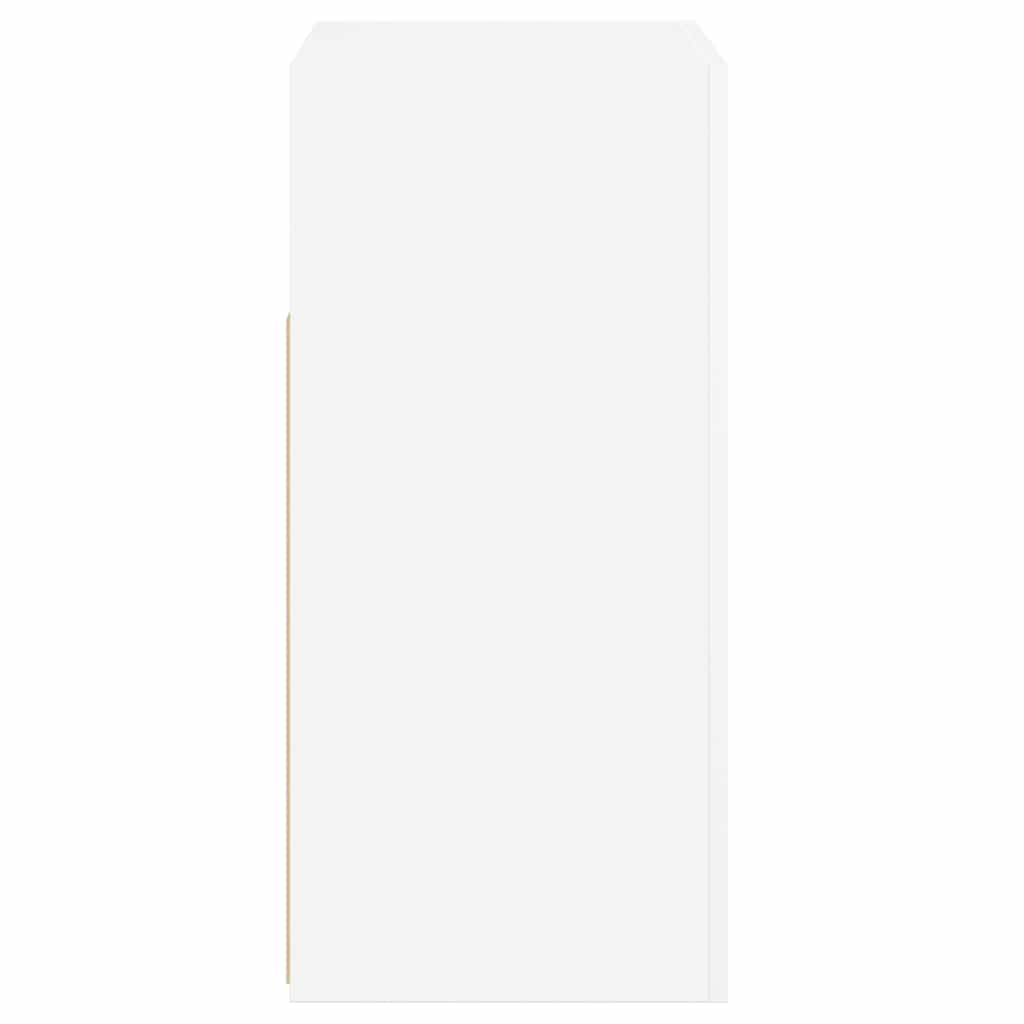 skænk med LED-lys 80x35x75 cm hvid højglans