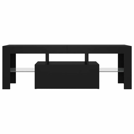 tv-bord med LED-lys 120x35x40 cm sort