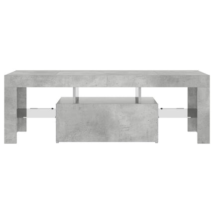tv-bord med LED-lys 120x35x40 cm betongrå