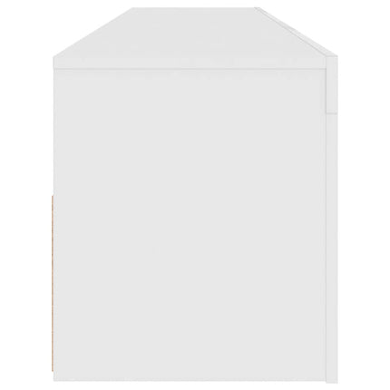 tv-skab med LED-lys 120x35x40 cm hvid